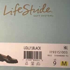 Lifestride Lolly Loafers, Black Patent, Size 9
